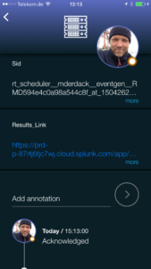 Splunk Alert Notification on SIGNL4 Mobile App