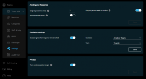 Team Settings Escalation SIGNL4