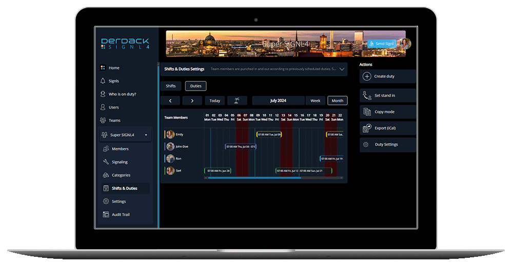 SIGNL4_Webportal_DutyScheduling On Call Scheduling and Microsoft Sentinel Alerts