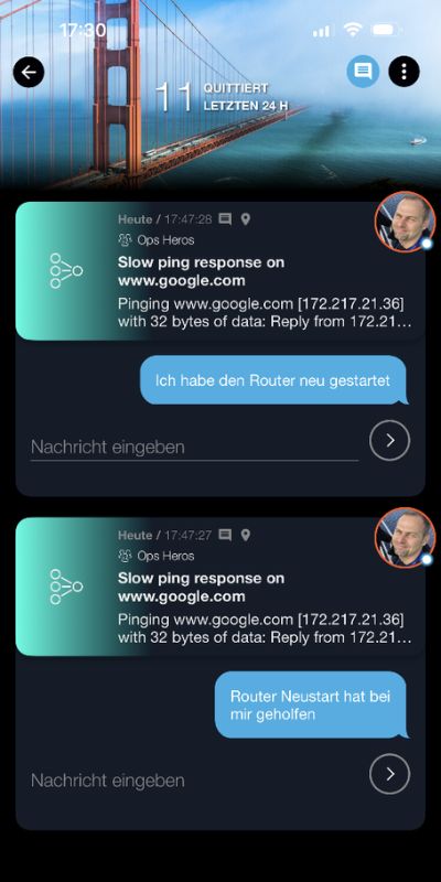 Neue Chat-Ansicht in der mobilen SIGNL4-App