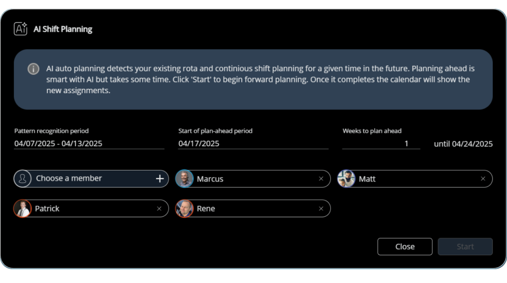 AI Shift Planning in the SIGNL4 Webportal