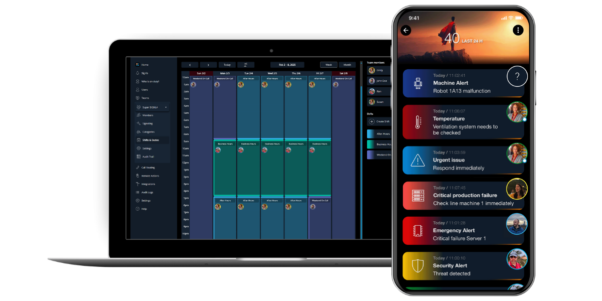 SIGNL4 Webportal und App SIGNL4 Webportal und App