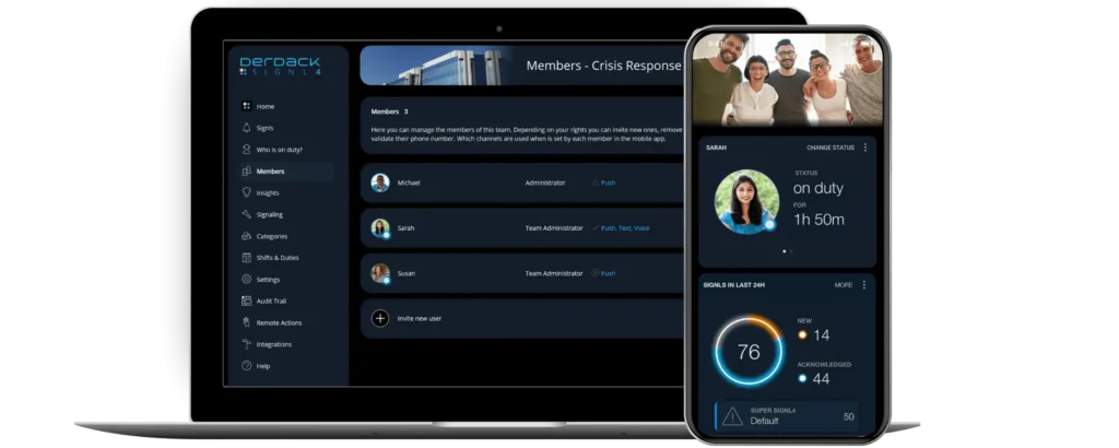 individual branding in both the SIGNL4  mobile app and web portal