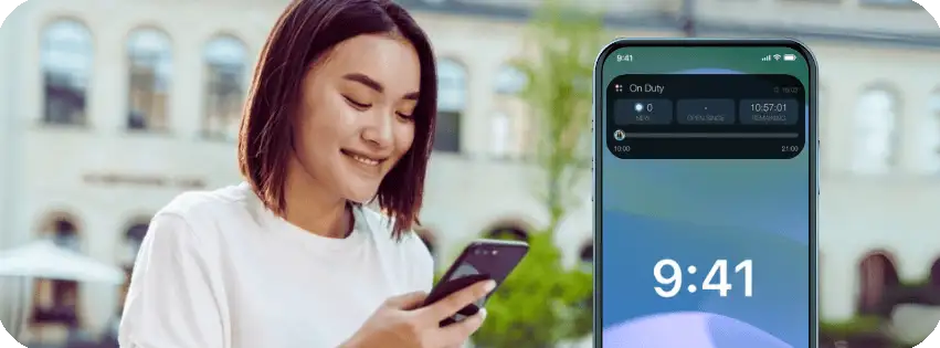 SIGNL4’s Duty Companion shows all your shift details without unlocking your phone.