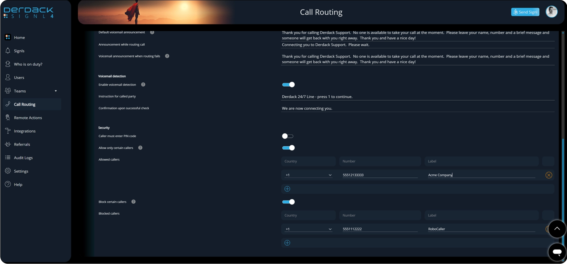 Call Routing Setup in SIGNL4
