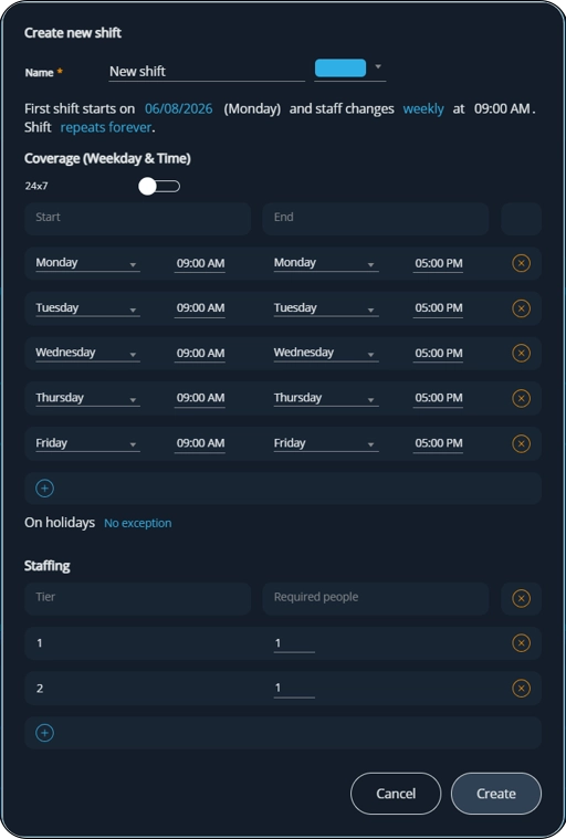 New Shift Settings in SIGNL4