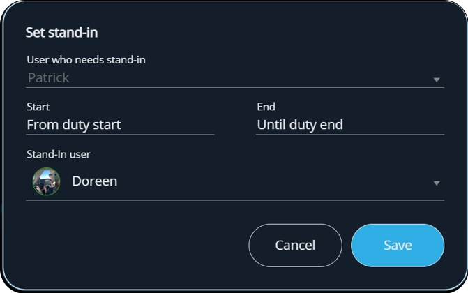 Set Stand-In for your Shift