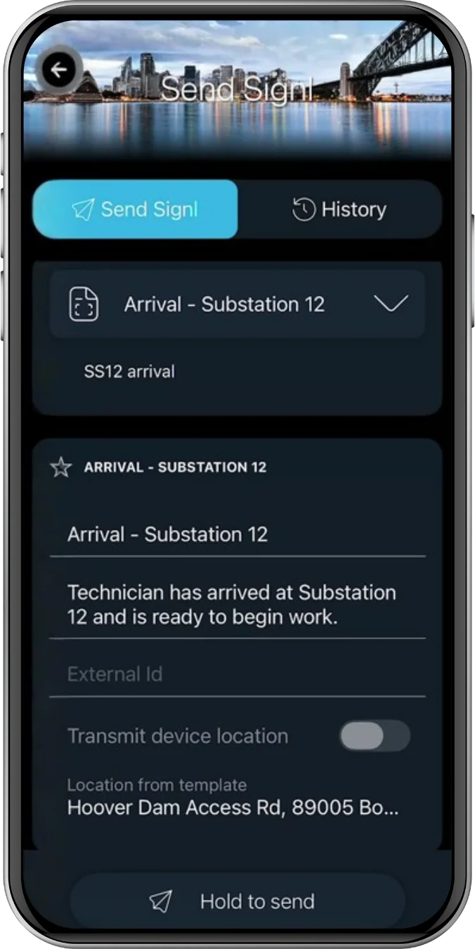 Sending a Signl with mobile app