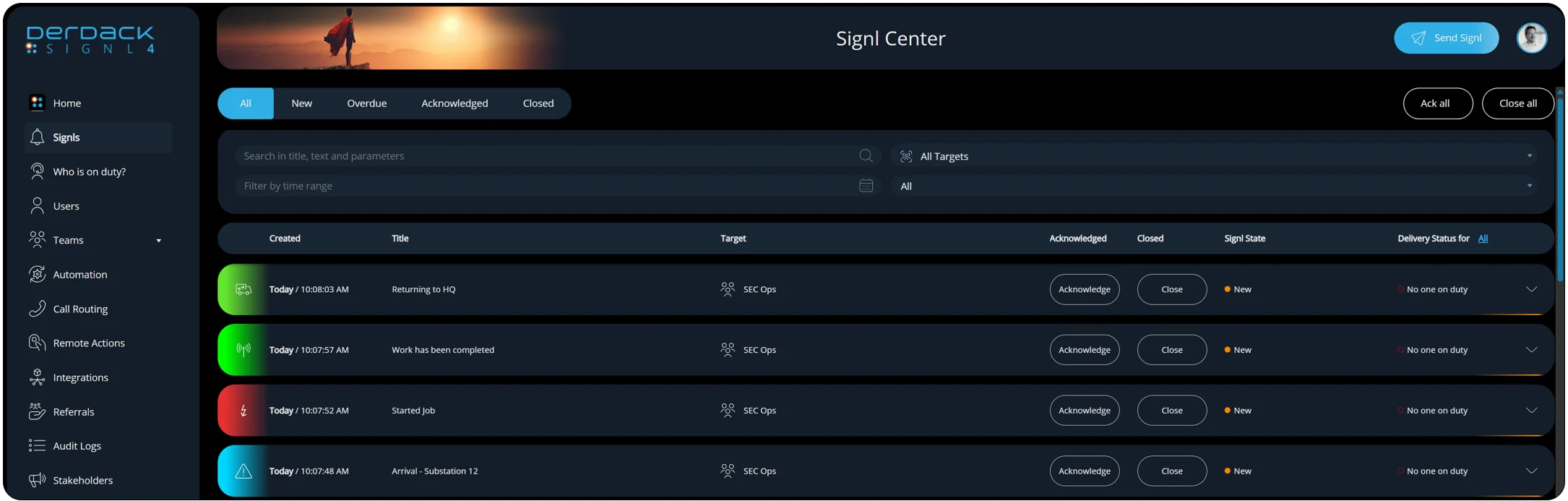 Alert Overview in SIGNL4 Webportal