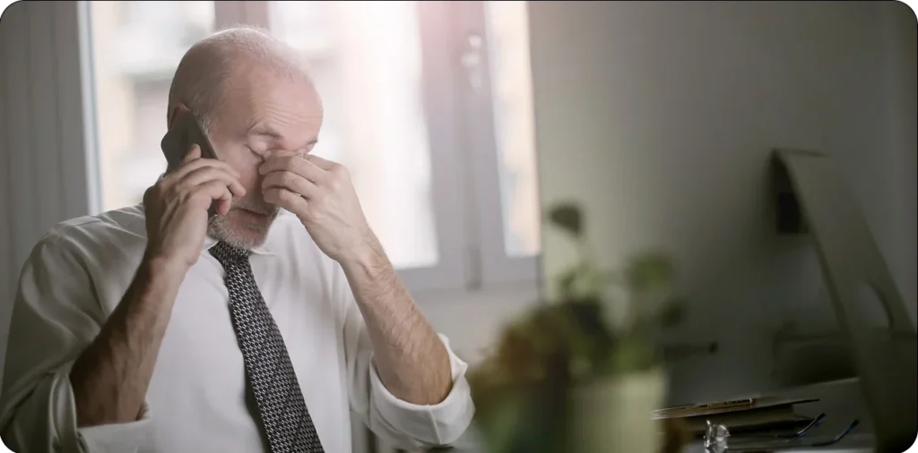An employee worrying about an critical event